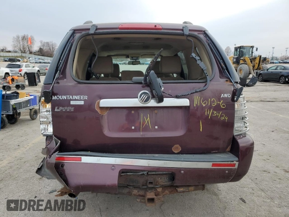 2007 Mercury Mountaineer Premier with VIN 4M2EU48E37UJ04416, listed as a Copart auction lot 85768094 with 205,003 mi miles and Salvage Title. Bid and sale history available at carsss.com. Image 6.