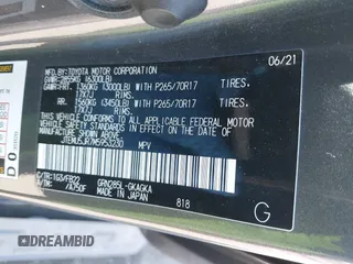2021 Toyota 4Runner SR5 z VIN JTEMU5JR7M5953230, wystawiony jako IAAI lot #41705423 z przebiegiem 64 240 mil mil oraz . Historia ofert i sprzedaży dostępna na DreamBid. Obrazek 9.