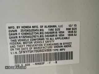 2016 Honda Pilot EX-L with VIN 5FNYF5H70GB024908, listed as a Copart auction lot 43238705 with 156,412 mi miles and Salvage Title. Bid and sale history available at DreamBid. Image 13.