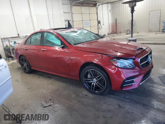 2018 Mercedes-Benz E-Class AMG E 43 with VIN WDDZF6EB9JA350389, listed as a Copart auction lot 42854585 with 28,196 mi miles and Salvage Title. Bid and sale history available at carsss.com. Image 4.