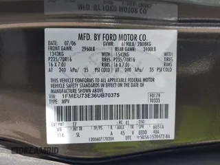 2006 Ford Explorer XLT z VIN 1FMEU73E36UB70375, wystawiony jako IAAI lot #42460992 z przebiegiem 177 637 mil mil oraz . Historia ofert i sprzedaży dostępna na DreamBid. Obrazek 9.