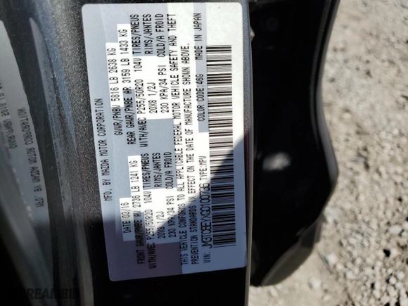 2016 Mazda CX-9 Signature with VIN JM3TCBEYXG0100736, listed as a Copart auction lot 50911905 with 114,378 mi miles and Salvage Title. Bid and sale history available at carsss.com. Image 13.