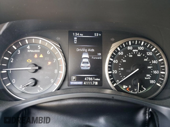 2020 Infiniti Q50 Pure with VIN JN1EV7AP5LM200190, listed as a Copart auction lot 48385695 with 47,861 mi miles and Salvage Title. Bid and sale history available at carsss.com. Image 9.