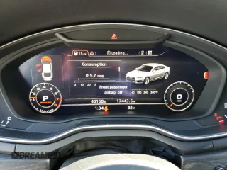 2018 Audi A5 Sportback Premium Plus with VIN WAUENCF56JA100415, listed as a Copart auction lot 40967394 with 40,158 mi miles. Bid and sale history available at carsss.com. Image 9.