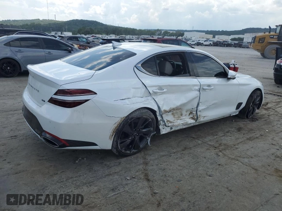 2022 Genesis G70 3.3T with VIN KMTG54TE7NU100743, listed as a Copart auction lot 71376494 with 23,561 mi miles and Salvage Title. Bid and sale history available at carsss.com. Image 3.