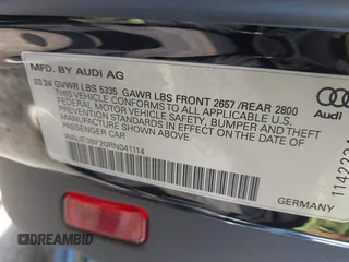2024 Audi A6 Premium Plus with VIN WAUE3BF20RN041114, listed as a IAAI auction lot 41484973 with 7,775 mi miles and . Bid and sale history available at DreamBid. Image 9.