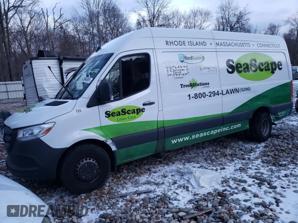 2023 Mercedes-Benz Sprinter with VIN W1Y5NCHY9PT141723, listed as a Copart auction lot 54197785 with 9,893 mi miles and Salvage Title. Bid and sale history available at DreamBid. Image 1.