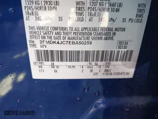 2014 Ford Edge SEL with VIN 2FMDK4JC7EBA50259, listed as a IAAI auction lot 41807565 with 101,629 mi miles. Bid and sale history available at carsss.com. Image 9.