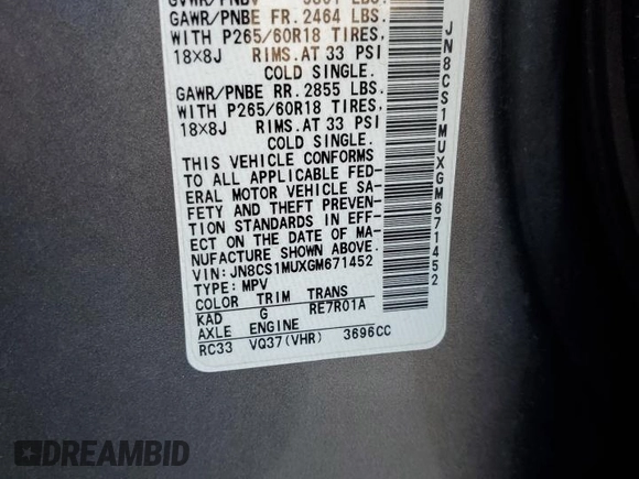 2016 Infiniti QX70 z VIN JN8CS1MUXGM671452, wystawiony jako Copart lot #43776495 z przebiegiem 192 412 mil mil oraz Szkoda całkowita • Salvage title. Historia ofert i sprzedaży dostępna na DreamBid. Obrazek 15.