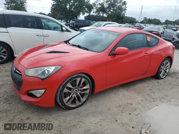 2014 Hyundai Genesis Coupe 2.0T with VIN KMHHT6KD8EU115387, listed as a Copart auction lot 75023754 with Not provided miles and Salvage title. Bid and sale history available at DreamBid. Image 1.