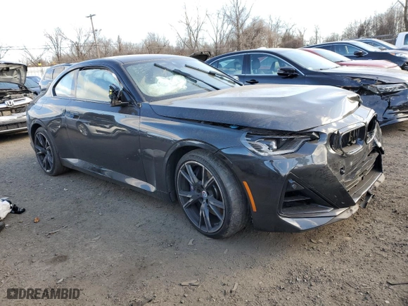 2022 BMW 2 Series M240i xDrive with VIN 3MW53CM04N8C78600, listed as a Copart auction lot 88355955 with 0 mi miles and Salvage Title. Bid and sale history available at carsss.com. Image 4.