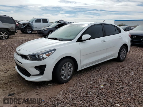 2021 Kia Rio LX with VIN 3KPA24AD5ME382840, listed as a Copart auction lot 48583955 with 20,183 mi miles and Salvage Title. Bid and sale history available at carsss.com. Image 1.