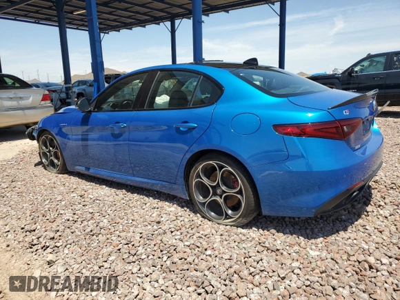 2022 Alfa Romeo Giulia Ti with VIN ZARFAMBN5N7655993, listed as a Copart auction lot 62115984 with 0 mi miles and Salvage Title. Bid and sale history available at carsss.com. Image 2.