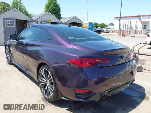 2018 Infiniti Q60 Luxe with VIN JN1EV7EK7JM340821, listed as a IAAI auction lot 42139185 with 59,407 mi miles and . Bid and sale history available at DreamBid. Image 3.