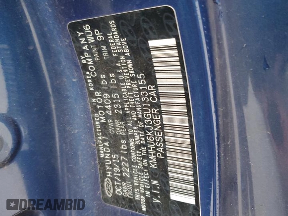 2016 Hyundai Genesis Coupe 3.8L Ultimate with VIN KMHHU6KJ3GU133155, listed as a Copart auction lot 82399704 with 0 mi miles and Salvage Title. Bid and sale history available at carsss.com. Image 13.