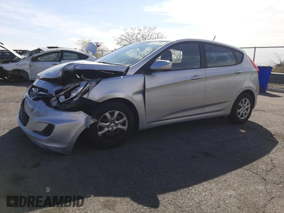 2014 Hyundai Accent GS with VIN KMHCT5AE6EU149410, listed as a Copart auction lot 53812095 with 112,124 mi miles and Salvage title. Bid and sale history available at DreamBid. Image 1.