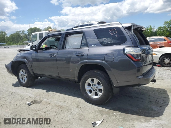 2023 Toyota 4Runner SR5 with VIN JTEEU5JR9P5286816, listed as a Copart auction lot 55596685 with Not provided miles and Salvage title. Bid and sale history available at DreamBid. Image 2.