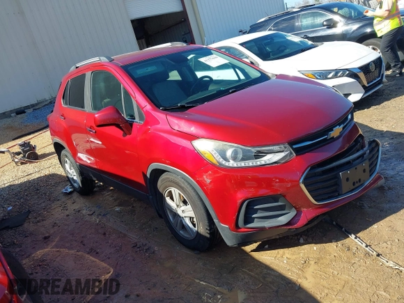 2018 Chevrolet Trax LT with VIN 3GNCJLSB2JL375569, listed as a IAAI auction lot 41377630 with 98,238 mi miles. Bid and sale history available at carsss.com. Image 1.