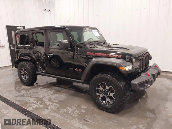 2019 Jeep Wrangler Unlimited Rubicon z VIN 1C4HJXFN7KW561193, wystawiony jako IAAI lot #41500907 z przebiegiem 18 697 mil mil oraz . Historia ofert i sprzedaży dostępna na DreamBid. Obrazek 1.