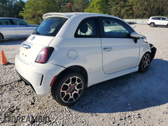 2015 FIAT 500 Turbo with VIN 3C3CFFHH4FT733516, listed as a Copart auction lot 81738334 with 0 mi miles and Salvage Title. Bid and sale history available at carsss.com. Image 3.