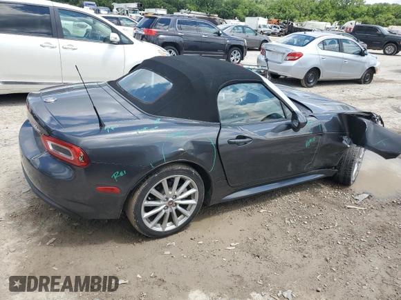 2017 FIAT 124 Spider Lusso with VIN JC1NFAEK4H0103516, listed as a Copart auction lot 57253905 with 46,291 mi miles and Salvage title. Bid and sale history available at DreamBid. Image 3.