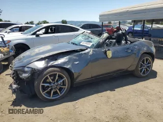 2021 Mazda MX-5 Miata Grand Touring with VIN JM1NDAD79M0458827, listed as a Copart auction lot 62238855 with 20,497 mi miles and Salvage title. Bid and sale history available at DreamBid. Image 1.