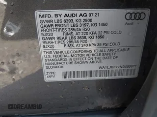 2022 Audi Q7 Premium Plus with VIN WA1LJBF77ND000677, listed as a IAAI auction lot 42265309 with 59,412 mi miles and . Bid and sale history available at DreamBid. Image 9.