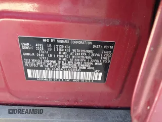 2018 Subaru Outback Premium with VIN 4S4BSACC1J3339845, listed as a IAAI auction lot 42415724 with 79,179 mi miles and . Bid and sale history available at DreamBid. Image 9.