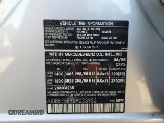 2006 Mercedes-Benz M 500 z VIN 4JGBB75E96A023923, wystawiony jako Copart lot #52966925 z przebiegiem 129 575 mil mil oraz Szkoda całkowita • Salvage title. Historia ofert i sprzedaży dostępna na DreamBid. Obrazek 13.