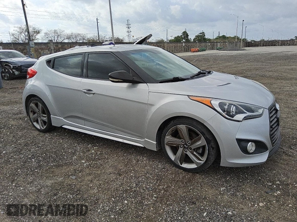 2014 Hyundai Veloster Turbo with VIN KMHTC6AE0EU211034, listed as a Copart auction lot 49711635 with 126,394 mi miles and Clean title. Bid and sale history available at DreamBid. Image 4.