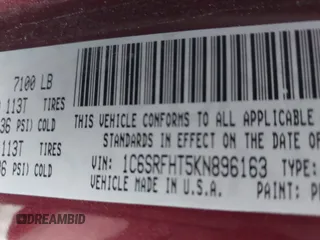 2019 Ram 1500 Limited z VIN 1C6SRFHT5KN896163, wystawiony jako IAAI lot #41101234 z przebiegiem 100 112 mil mil oraz . Historia ofert i sprzedaży dostępna na DreamBid. Obrazek 9.