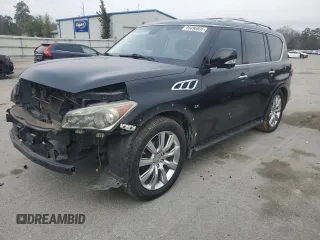 2014 Infiniti QX80 z VIN JN8AZ2ND2E9751500, wystawiony jako Copart lot #44496805 z przebiegiem 154 810 mil mil oraz Szkoda całkowita • Salvage title. Historia ofert i sprzedaży dostępna na DreamBid. Obrazek 1.