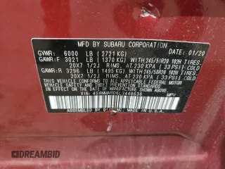 2020 Subaru Ascent Touring z VIN 4S4WMARD6L3448638, wystawiony jako Copart lot #55515195 z przebiegiem Nie podano mil oraz Szkoda całkowita • Salvage title. Historia ofert i sprzedaży dostępna na DreamBid. Obrazek 14.