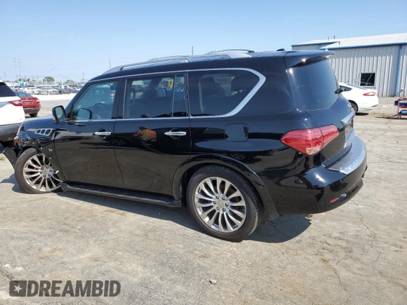 2016 Infiniti QX80 with VIN JN8AZ2NEXG9125401, listed as a Copart auction lot 65924664 with 138,858 mi miles and Salvage Title. Bid and sale history available at carsss.com. Image 2.