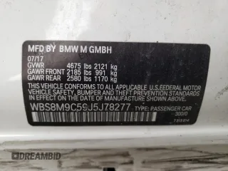 2018 BMW M3 with VIN WBS8M9C59J5J78277, listed as a Copart auction lot 39975644 with 0 mi miles. Bid and sale history available at carsss.com. Image 13.