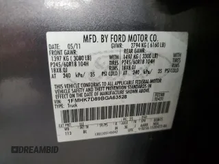 2011 Ford Explorer XLT with VIN 1FMHK7D89BGA63528, listed as a Copart auction lot 62889855 with 191,345 mi miles and Clean title. Bid and sale history available at DreamBid. Image 13.
