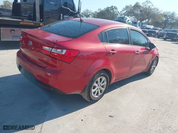 2013 Kia Rio LX with VIN KNADM4A34D6147931, listed as a IAAI auction lot 41638302 with 188,650 mi miles. Bid and sale history available at carsss.com. Image 4.