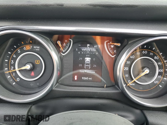 2023 Jeep Wrangler Sport S with VIN 1C4HJXDG0PW629815, listed as a Copart auction lot 53826875 with 9,260 mi miles and Salvage Title. Bid and sale history available at DreamBid. Image 9.
