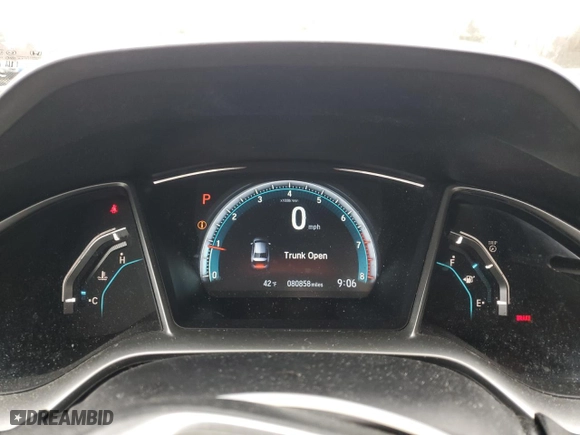 2016 Honda Civic Sedan EX with VIN 19XFC2F76GE246652, listed as a Copart auction lot 52642235 with 80,858 mi miles and Salvage Title. Bid and sale history available at carsss.com. Image 9.