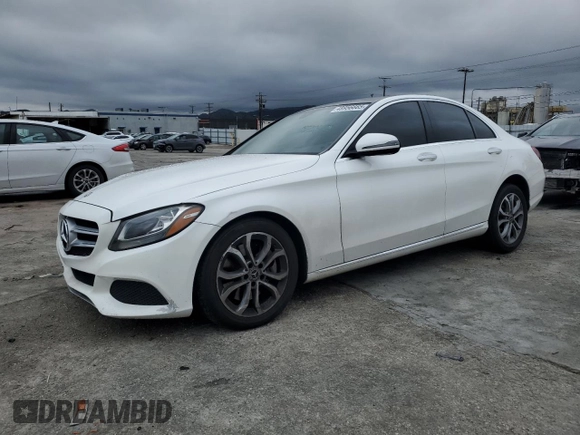 2018 Mercedes-Benz C with VIN WDDWF4JB1JR401947, listed as a Copart auction lot 48956665 with 93,467 mi miles and Salvage Title. Bid and sale history available at carsss.com. Image 1.