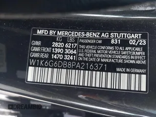 2023 Mercedes-Benz S S 500 with VIN W1K6G6DB8PA216371, listed as a IAAI auction lot 41785410 with Not Provided miles. Bid and sale history available at carsss.com. Image 9.