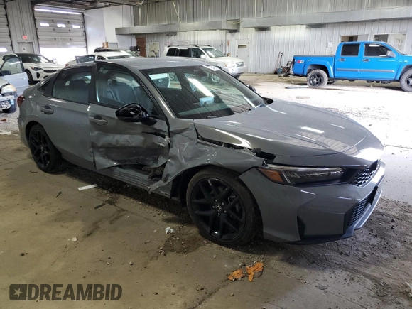 2025 Honda Civic Sport with VIN 2HGFE2F57SH505527, listed as a Copart auction lot 54963955 with 11,408 mi miles and Salvage title. Bid and sale history available at DreamBid. Image 4.