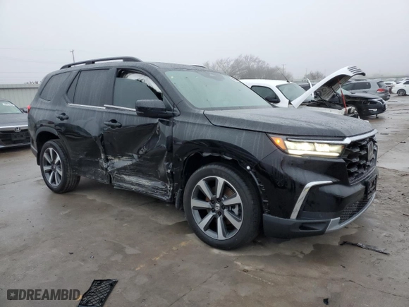 2025 Honda Pilot Touring with VIN 5FNYG2H76SB009916, listed as a Copart auction lot 43832285 with 2,998 mi miles and Salvage Title. Bid and sale history available at carsss.com. Image 4.