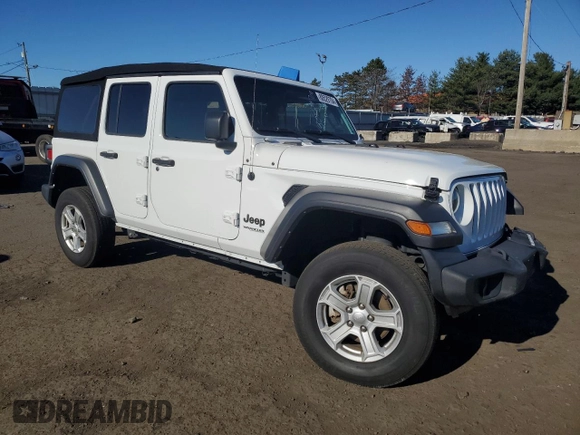 2022 Jeep Wrangler Unlimited Willys with VIN 1C4HJXDG6NW225690, listed as a Copart auction lot 80529704 with 49,310 mi miles and Salvage Title. Bid and sale history available at DreamBid. Image 4.