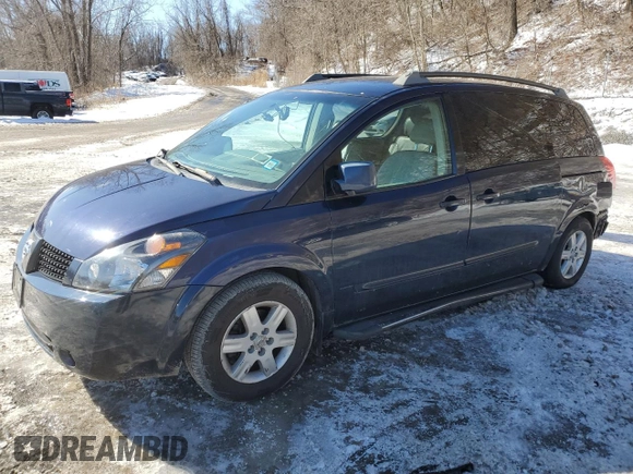 2005 Nissan Quest SE with VIN 5N1BV28UX5N107334, listed as a Copart auction lot 45776135 with 193,466 mi miles and Salvage Title. Bid and sale history available at carsss.com. Image 1.