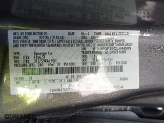 2012 Ford Focus SE with VIN 1FAHP3F29CL444589, listed as a IAAI auction lot 40710287 with 1 mi miles. Bid and sale history available at carsss.com. Image 9.