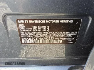 2017 BMW 5 Series 540i with VIN WBAJE5C37HWA92323, listed as a Copart auction lot 53340355 with 94,046 mi miles and Clean title. Bid and sale history available at DreamBid. Image 13.