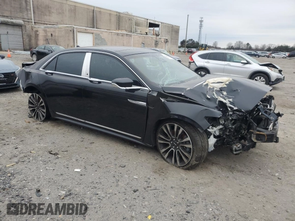 2019 Lincoln Continental Select with VIN 1LN6L9TK3K5606638, listed as a Copart auction lot 43743855 with 117,400 mi miles and Salvage Title. Bid and sale history available at carsss.com. Image 4.