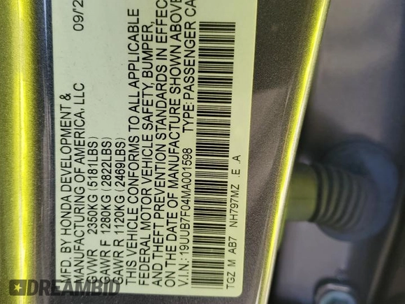 2021 Acura TLX Type S with VIN 19UUB7F04MA001598, listed as a Copart auction lot 41467135 with 54,187 mi miles and Salvage Title. Bid and sale history available at carsss.com. Image 15.