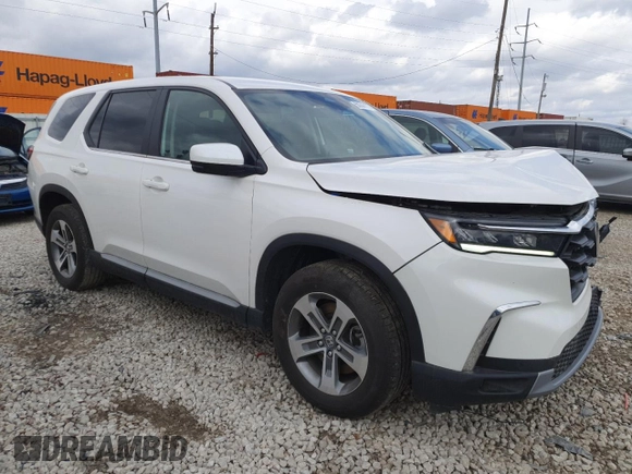 2023 Honda Pilot EX-L 7 Passenger with VIN 5FNYG1H51PB048722, listed as a Copart auction lot 50244175 with 38,662 mi miles and Salvage Title. Bid and sale history available at carsss.com. Image 4.